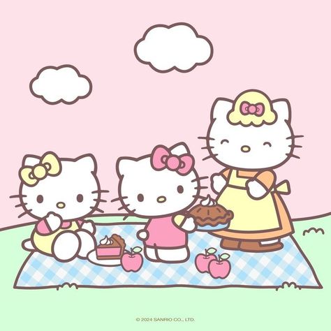 Hello Kitty on X: "Have a super sweet start to your week! 🍎🥧 #NationalApplePieDay https://t.co/RMuVByZIuq" / X Hello Kitty Astethic, Hello Kitty Illustration, Kitty Illustration, Hello Kitty Colouring Pages, Pie Day, Charmmy Kitty, Hello Kitty Coloring, Kitty Drawing, Hello Kitty Drawing