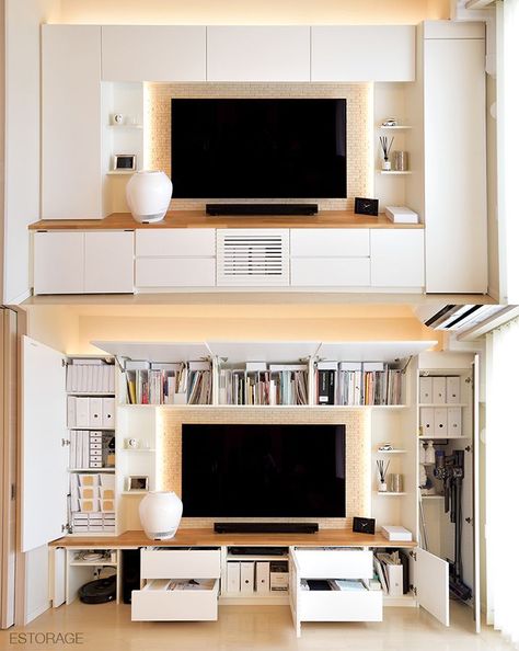 Modern Wardrobe With Tv, Wardrobe With Tv Unit, Tv Unit Design Ideas, Living Room Wall Units, Living Room Tv Unit Designs, Condo Interior, Tv Room Design, Tv Wall Unit, Tv Wall Design