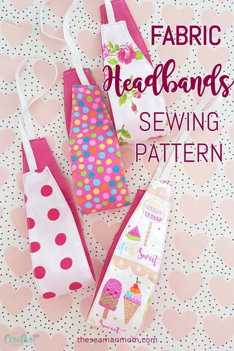 Fabric Headband Tutorial, Sew Accessories, Homemade Headbands, Ways To Style Your Hair, Makeup Headband, Sewing Headbands, Mask Patterns, Pretty Headbands, Stretchy Headbands