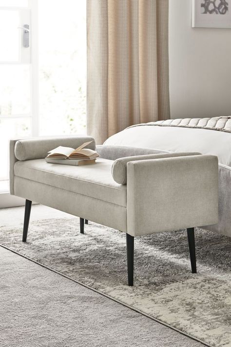 Buy Rosie Upholstered Ottoman Bench from the Next UK online shop in 2022 | Living room bench, Bedroom bench, End of bed ottoman End Of Bed Sofa, End Of Bed Ottoman, End Of Bed Seating, Bed Ottoman, Bedroom Ottoman, Beds Uk, Bed Ottoman Bench, Hallway Designs, End Of Bed Bench