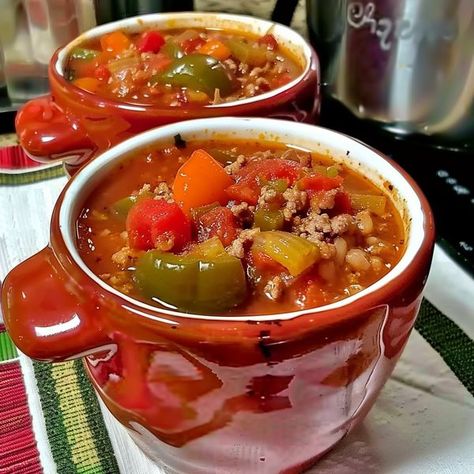 Vegan Stuffed Pepper Soup, Mushroom Barley Stew, Vegan Chia Seed Pudding, Stuffed Pepper Soup Recipe, Classic Stuffed Peppers, Lemon Sugar Cookies Recipe, Pepper Soup Recipe, Broccoli Potato Soup, Vegan Stuffed Peppers