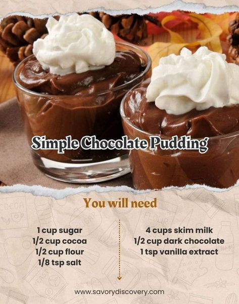 The Pioneer woman - Ree Drummond Family | Simple Chocolate Pudding: | Facebook Simple Chocolate Pudding, Pioneer Woman Ree Drummond, Ree Drummond, Skim Milk, The Pioneer Woman, Chocolate Pudding, Pioneer Woman, Christmas Recipes, Yeast