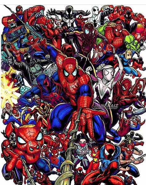 Different Spiderman Suits, Different Spiderman, Spider Verse Art, All Spiderman, Spider Men, Spiderman Suits, Image Spiderman, Deadpool Wallpaper, Hacker Wallpaper