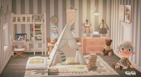 ACNH Animal Crossing Bedroom Kids Room Ideas Inspo Small Acnh Playroom Ideas, Kids Room Layout, Acnh Interior, Acnh Hhp, Acnh Inspiration, Animal Baby Room, Acnh Codes, Acnh Ideas, Kids Tents