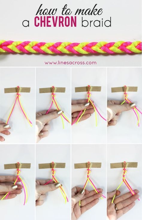 How To Make A Chevron Braid Braided Bracelet Tutorial, Braided Bracelet Diy, Friendship Bracelets Tutorial, Diy Braids, Chevron Bracelet, Friendship Bracelets Diy, Bracelets And Necklaces, Bracelet Tutorial, Bracelet Crafts