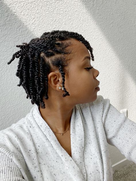 Short Chunky Twists, Mini Twists Short Hair, Two Strand Twist Natural Hair Short, Twist On Short Natural Hair, Short Mini Twists, Short Mini Twist Hairstyles, Short Twists Natural Hair, 2 Strand Twist Styles, Mini Twists Natural Hair