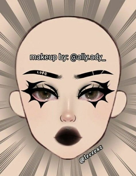 Goth Eye Makeup, Halloweenský Makeup, Makeup Charts, Vampire Bride, Anime Eye Makeup, Punk Makeup, Makeup Drawing, Face Charts, Makeup Face Charts