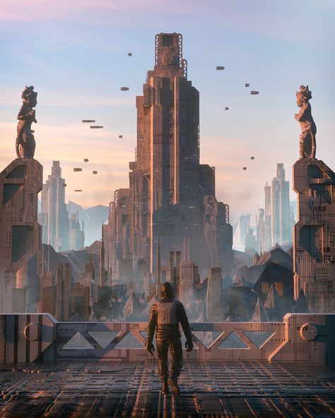 Afrofuturism Architecture, Scifi City, Cube World, Earth City, Location Design, Sci Fi City, Last Stand, Fantasy Worlds, Fantasy City