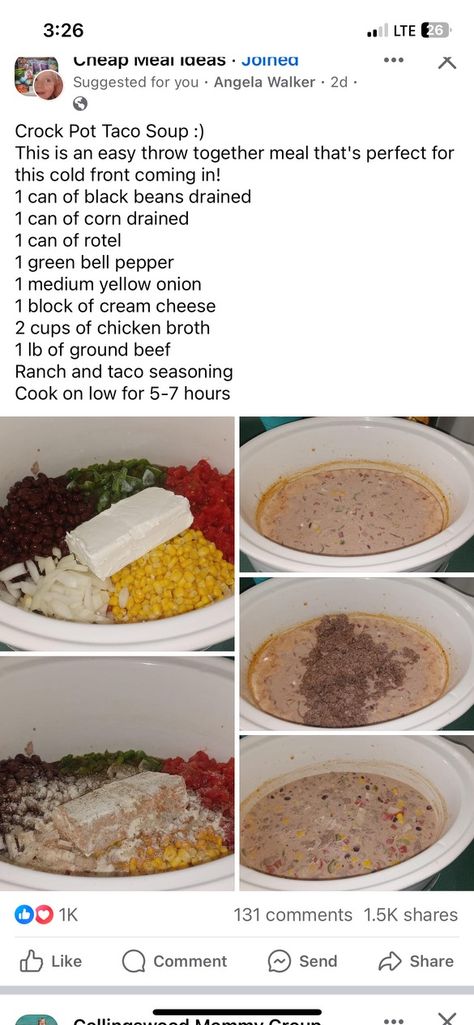 Crock Pot Taco Soup Dump Taco Soup, Creamy Taco Soup Crock Pot, Easy Taco Soup Crock Pot, Crock Pot Taco Soup, Taco Soup Recipe Crockpot, Creamy Taco Soup, Crockpot Taco Soup, Hamburger Meals, Easy Taco Soup