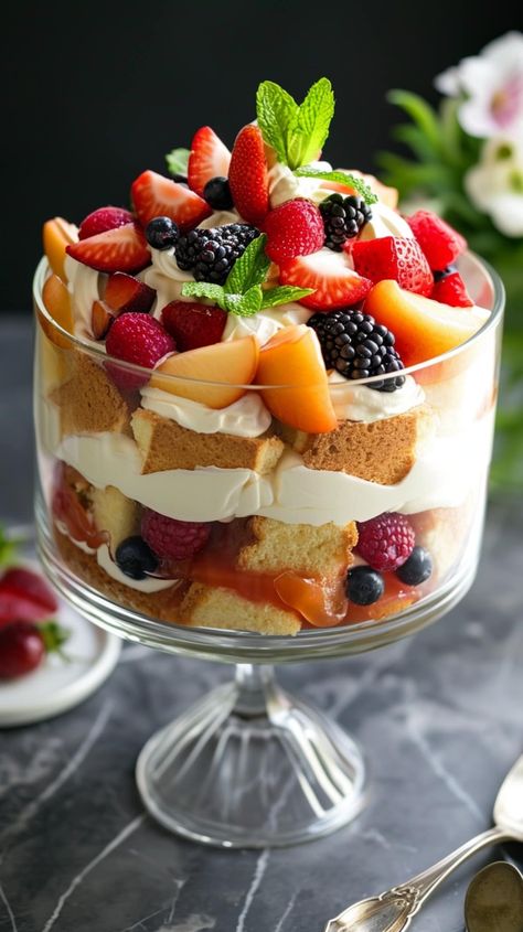 Traditional Trifle Recipes, Savory Trifle Recipes, Breakfast Trifle Recipes, Fruit Trifle Desserts Easy, Trifle Bowl Ideas, Triffle Desserts Simple, Thanksgiving Trifle Desserts, Birthday Trifle, Best Trifle Recipes