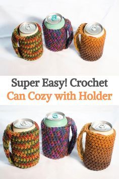 Learn how to make your own crochet cozy can with this easy-to-follow tutorial. All skill levels are welcome, no matter if you are a beginner or an advanced crocheter.It is very easy and it also has a handle to keep your cans cold and also take them wherever you want.For this project you will need to know some basic stitches, you will start at the bottom with a slip knot working on some chain stitches, then a slip stitch, so with that you will see that completing the entire can is easy peasy! Crochet Cozy With Handle, Crochet White Claw Koozie, Crochet Cup Cozy Hand Warmer, Crochet Coozie Coffee, Coffee Mug Koozie Crochet, Crochet Can Cozy With Handle, Useful Crochet Projects For Men, Can Coozie Crochet Free Pattern, Beer Can Cozy Crochet Free Pattern