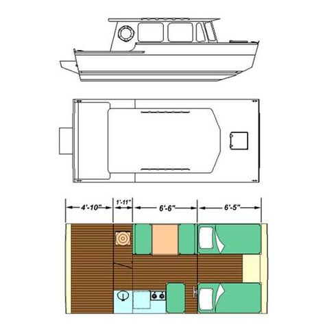 Boat Design Plans, Houseboat Plans, Trailerable Houseboats, Shanty Boat, Tiny Boat, Floating Homes, Free Boat Plans, Plywood Boat Plans, Plywood Boat