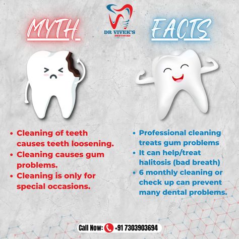 It's time to bust some myths. Here are some fact... Dental Myths And Facts, Dental Marketing Ideas Social Media, Dentist Tips, Myth Fact, Myths And Facts, Dental Office Design Interiors, Dental Facts, Dental Marketing, Super Market