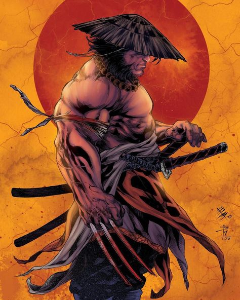 Wolverine Samurai, Wolverine Tattoo, Wolverine Comic Art, Wolverine Artwork, Avengers Poster, Wolverine Comic, Marvel Heroines, Wolverine Art, Eagle Painting