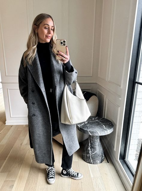 Fashion Jackson | Nashville Fashion Blogger | Fashion Blog Nashville | Nashville Blogger Grey Wool Coat Outfit Casual, Grey Winter Coat Outfit, Converse And Jeans Outfit, Long Grey Coat Outfit, Grey Wool Coat Outfit, Winter Coat Outfit, Grey Coat Outfit, Wool Coat Outfit, Coat Outfit Casual