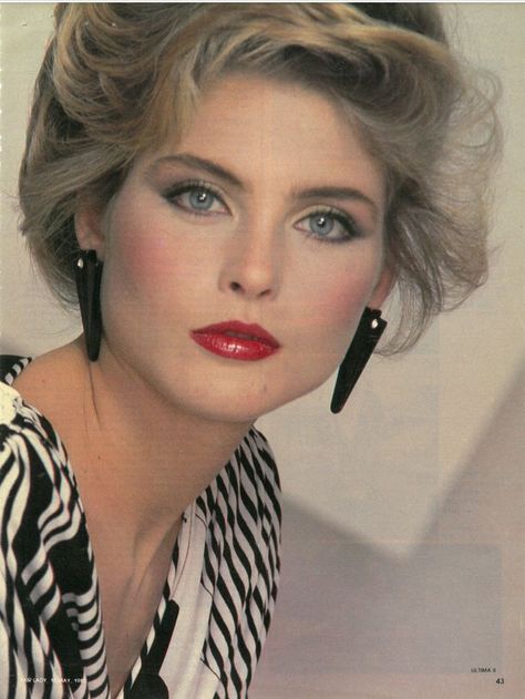 1980 Makeup, Dayle Haddon, 80s Hair And Makeup, 80s Makeup Looks, 80’s Makeup, 1980s Makeup, Kim Alexis, Margaux Hemingway, 1980s Hair