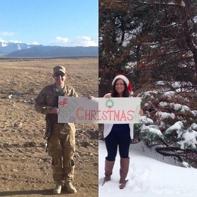 For a long distance holiday cards. Creative Holiday Cards, Christmas Couple Photos, Couple Christmas Card, Military Christmas, Christmas Card Pictures, Military Couples, Unique Christmas Cards, Military Love, Merry Christmas To All