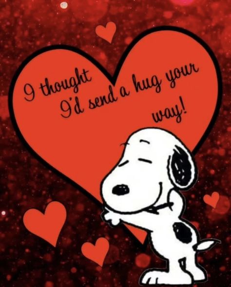 Snoopy Love You, Snoopy Hugs, Sending Love And Hugs, Snoopy Hug, Good Morning Snoopy, Snoopy Valentine, Hugs And Kisses Quotes, Sending You A Hug, Love Is Cartoon