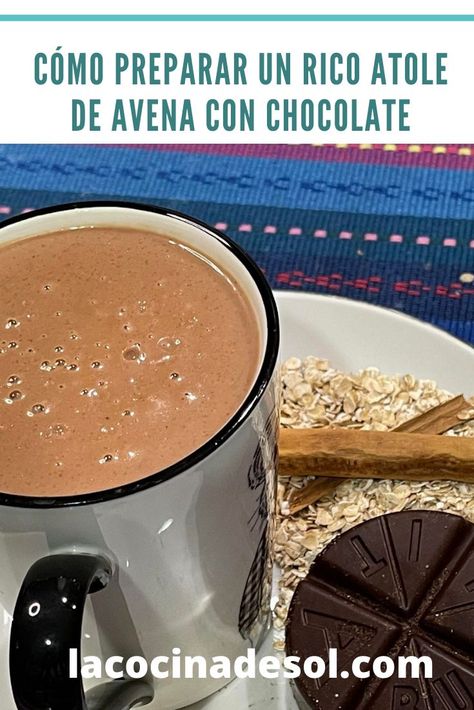 Cómo Preparar Un Rico Atole De Avena Con Chocolate La Cocina De Sol.receta de atole de avena con chocolate abuelita. super delicióso y facil de preparar.rico atole para los Dias frios.se antoja mucho algo calientito.receta de atole de avena.receta completa paso a paso. de cómo preparar un rico atole de avena.como preparar en casa. este rico atole de avena saludable. rico facil y bien cremosito. Atole Recipe, Chocolate Abuelita, Baking Measurements, Holiday Drinks, Mexican Food Recipes, Oatmeal, Yummy Food, Healthy Recipes, Baking