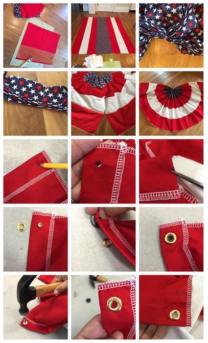 How to Make Patriotic Bunting the Easy Way-for Memorial Day & 4th of July: 8 Steps (with Pictures) Diy Fabric Bunting, Cool Crafts Diy, Blue Decorations, July Decoration, Patriotic Bunting, Cool Crafts, Bunting Pattern, Bunting Diy, Patriotic Projects