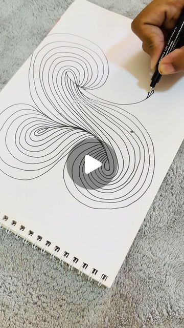 Zentangle Spiral Patterns, Spiral Zentangle Patterns, Tangle Art Patterns Simple, Zentangle Watercolor Ideas, Zendoodle Art Ideas, Zentangle Waves, Simple Patterns To Draw, Zendoodle Art Simple, Sharpie Art Easy