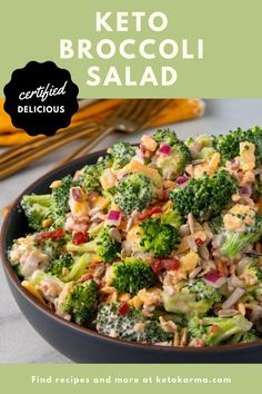 Keto Broccoli Salad, Broccoli Salad With Bacon, Salad Bacon, Broccoli Salad With Cranberries, Recipes Broccoli, Salad Keto, Keto Broccoli, Healthy Broccoli, Broccoli Salad Bacon