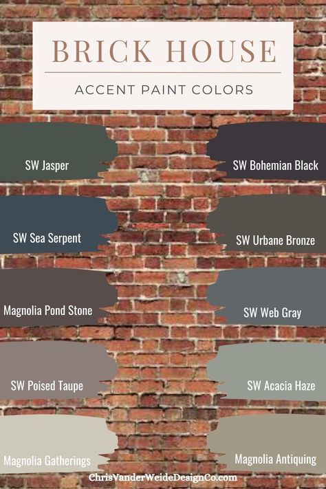 Best Paint Colors For Red Brick House, Limewash Brick Exterior With Shutters, Brick Wall Color Palette, Brick House Roof Colors, Brick Faced House, Light Brick House Exterior Color Schemes, Tan Siding With Brick, Light Brown Brick House Exterior, Beige Brick House Exterior Color Schemes