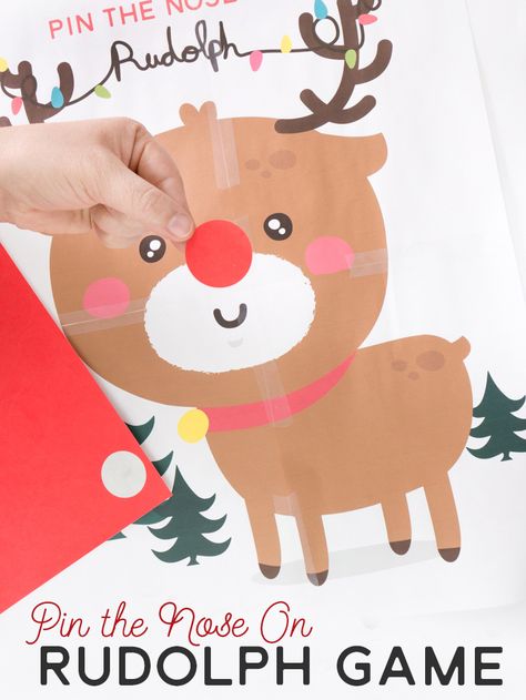 "Pin the Nose on Rudolph" family/kid-friendly game for Christmas Pin The Nose On Rudolph, Free Christmas Labels, Christmas Labels Template, December Preschool, Gift Tag Templates, Free Label Templates, Rudolph Christmas, Tag Templates, Christmas Game