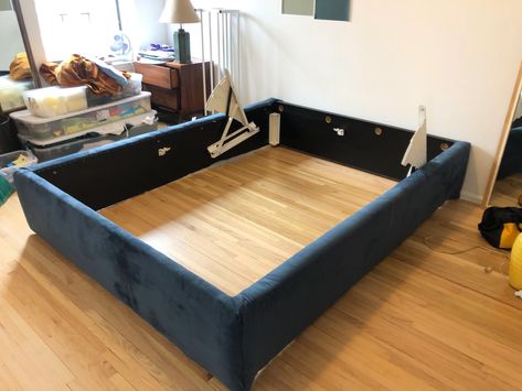 Upholstery Storage Bed, Ikea Malm Storage Bed, Malm Bed Upholstered, Ikea Malm Ottoman Bed, Painted Malm Bed, Malm Bed Hack Headboard, Ikea Bed Frame Hack, Storage Bed Hack, Malm Storage Bed