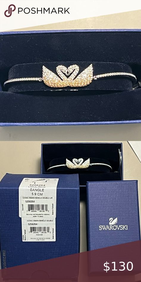 SWAROVSKI Women's Swan Crystal Bracelets Swarovski Logo, Ring Model, Fashion Shoes Heels, Box Clasp, Swarovski Jewelry, New Metal, Crystal Gems, Crystal Bracelets, Cute Jewelry