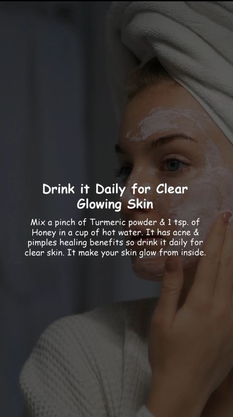 Drink it daily for clear glowing skin for teen girls 💫 Natural Remedies For Clear Glowing Skin, Face Glowing Tips Natural For Dry Skin, How To Get Clear Skin Naturally, Dull Skin Remedies, Skincare Process, Glowup Ideas, Diet For Glowing Skin, Dina Goldstein, For Clear And Glowing Skin