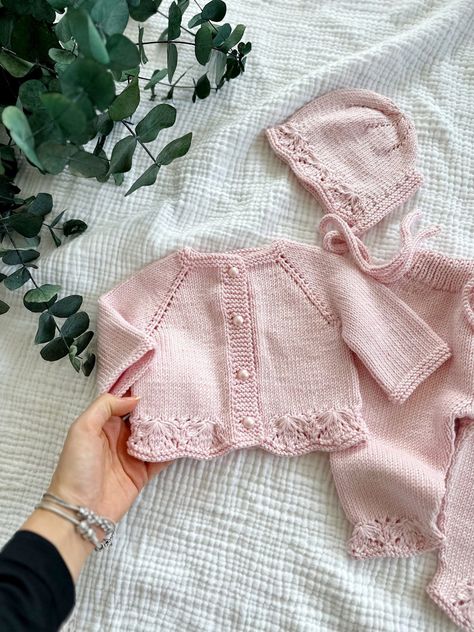 Cozy Organic Cotton Newborn Baby Homecoming Dress Baby Bonnet Crochet Pattern, Baby Homecoming, Knit Baby Jackets, Knitted Baby Outfits, Organic Cotton Baby Clothes, Crochet Baby Jacket, Baby Cardigan Knitting Pattern Free, Cotton Baby Clothes, Baby Coming Home Outfit