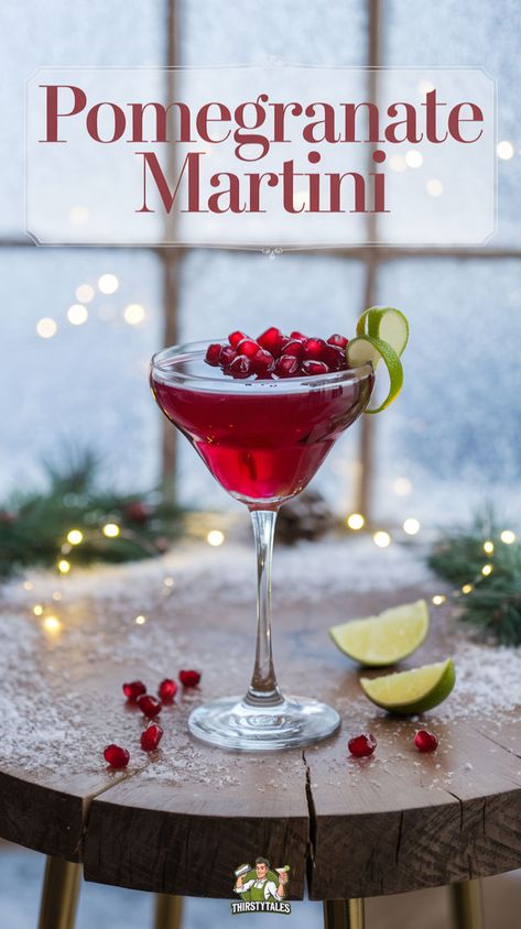 "Discover the ultimate Pomegranate Martini Cocktail Recipe that will elevate your gatherings! This elegant Pomegranate Vodka Martini blends fresh pomegranate juice with citrus for a refreshing twist. Perfect for holidays, this Sweet Pomegranate Martini is a festive addition to any celebration. Impress your guests with this delightful Pomegranate Cocktail Recipe, featuring a vibrant color and rich flavor. Cheers to an unforgettable Elegant Pomegranate Drink!" Lemoncello Pomegranate Spritz, Holiday Pomegranate Cocktail, Pomegranate Cocktail Recipes Vodka, Recipes With Pomegranate Juice, Drinks With Pomegranate Juice, Martini Mocktail Recipe, Winter Martini Recipes, Pomegranate Drinks Cocktails, Sweet Martini Recipes