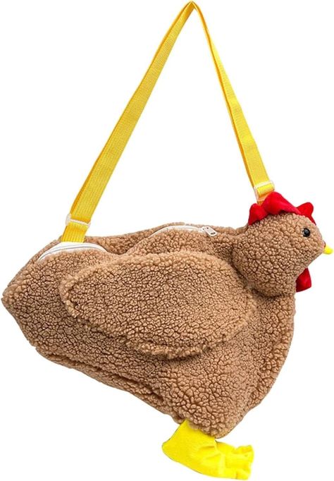 PRICES MAY VARY. Durable Chicken Bag- Material: cute Chicken Handbag is made of soft plush fabric with durable polyester lining, soft and warm. Both Eco-friendly and skin-friendly, wear-resisting and durable.Top zipper closure for security, front wing pocket for small objects. Can be the essential everyday tote. Unique Chicken Handbags- Vivid cartoon chicken pattern design catchs everyone's eyes, suitable to women. The more things you put in, the more plump your chicken will look, instead of bei Chicken Purse, Chicken Bag, Work Vacation, Novelty Purses, Cartoon Chicken, Cute Chicken, Chicken Pattern, Purse Cute, Cute Chickens