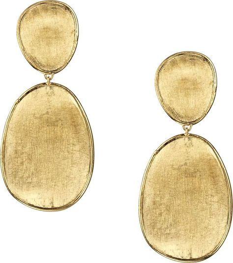 Marco Bicego Lunaria Double Drop Earrings Marco Bicego Jewelry, Gold Leaf Jewelry, Marco Bicego, Gold Leaf Earrings, Yellow Gold Earrings, Leaf Jewelry, Yellow Gold Earring, Front View, Gold Earrings Dangle