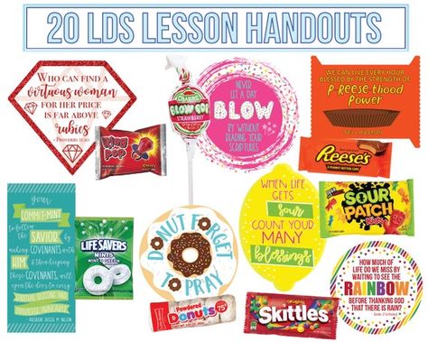 Girls Camp Gifts, Conference Activities, Treats Gifts, Pillow Treats, Lds Lessons, Lds Gifts, Candy Grams, Lds General Conference, Church Gifts