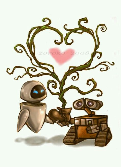 Disney Walle Y Eva, Eve Wall, Deco Disney, Wall E Eve, Love Disney, Disney Wall, Wall E, A Robot, Disney Life