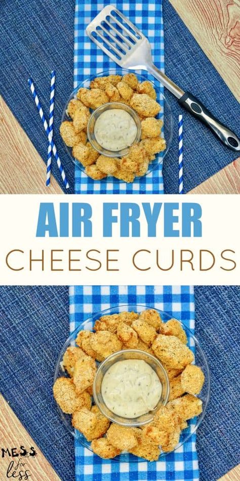 Air Fryer Cheese Curds, Grilled Ham And Cheese Sandwich, Cheese Curds Recipe, Air Fryer Cheese, Fried Cheese Curds, Grilled Ham And Cheese, Camping Snacks, Grilled Ham, Air Fryer Oven Recipes