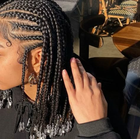 Easy Cornrow Styles For Natural Hair, Natural Hair Styles Braids With Beads, Natural Cornrows With Beads, Half Cornrows Half Box Braids With Beads, Natural Fulani Braids With Beads, Blonde Fulani Braids With Beads, Natural Braided Hairstyles Real Hair, Cornrows Natural Hair Short, Natural Braided Hairstyles With Beads