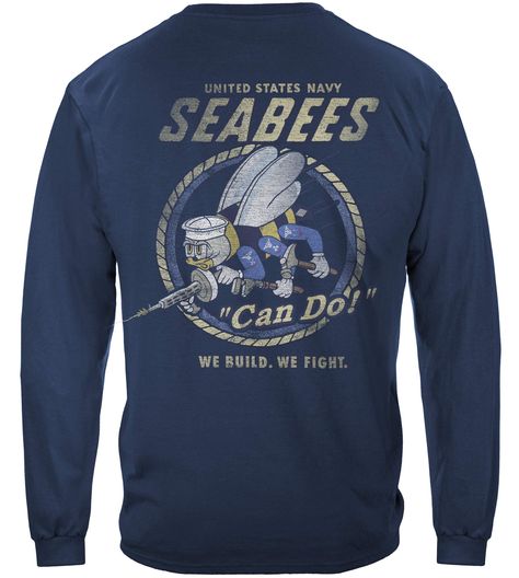 PRICES MAY VARY. 100% Cotton Us Navy Us Navy Vintage Seabees United States Navy Usn American Flag 100% Cotton Long Sleeves Navy Small FAST ARRIVAL: If helping create American jobs with quality products isn't worth the wait, then what is? Erazor Bits has been serving proud patriots since 1993, offering 3-5 day shipping with 100% satisfaction guarantee. Please note that Amazon's non-prime shipping times are inaccurate. All non-prime items will be delivered with a 3-5 day shipping timeline. Prime i Navy Seabees, Proud American, Vintage Sea, United States Navy, Style Hoodie, Tee Outfit, Us Navy, Long Sleeve Sweatshirts, Long Sleeve Hoodie