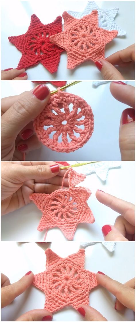 Learn To Crochet Christmas Stars Star Crochet Pattern, Ornaments Ideas, Star Crochet, Crochet Star, Christmas Stars, Crochet Stars, Crochet Snowflakes, Holiday Crochet, Crochet Christmas Ornaments