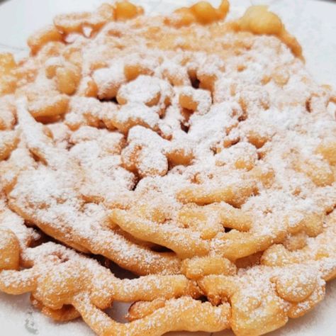 Funnel Cake Recipe, Fair Foods, Recipe For 2, Funnel Cakes, Carnival Food, Delectable Desserts, Fair Food, Funnel Cake, Fair Food Recipes