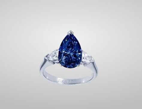 Graff Blue Diamond, Pear Shaped Diamond Engagement Rings, Blue Diamonds, Sapphire Engagement Ring, Pear Shaped Diamond, Sapphire Engagement, Blue Diamond, Pear Shape, Marry Me