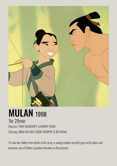 film polaroid for mulan (1998) Couples Scrapbook, Mulan 1998, Animation Poster, Film Polaroid, Ming Na Wen, Photo Walls, Posters Minimalist, Animation Movies, Disney Shorts