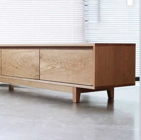 Mcm Console, Low Media Console, Low Credenza, Low Console, Small Tv Unit, Plywood Design, Living Room Wall Units, Credenza Design, Japanese Furniture