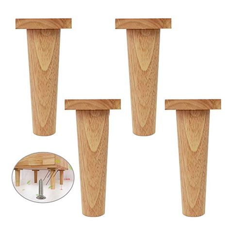 Solid Wood Furniture Legs, Wood Colord Sofa Feet, Cabinet Legs Table Legs 4 Pieces, for Nightstand, Bed, Replacement Parts, Load Capacity 400kg, with Screws, 4 Pack (4.3inch/11cm) - - Amazon.com Sofa Legs Wooden, Sofa Feet, Cabinet Legs, Wood Furniture Legs, Blog Design Inspiration, Bed Legs, Sofa Legs, Furniture Legs, Solid Wood Furniture