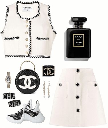 Chanel Outfit Dress, Chanel Outfit Inspired, Chanel Polyvore Outfits, Aesthetic Chanel Outfits, Chanel Outfit Ideas, Combyne Outfit Ideas, Chanel Outfit Classy Chic, Chanel Aesthetic Outfit, Polyvore Chanel