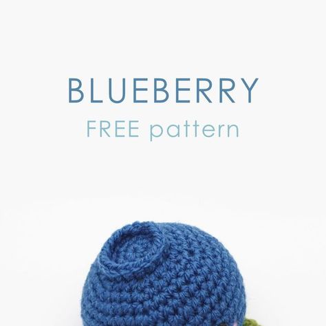 Crochet Blueberry Pattern Free, Amigurumi Blueberry, Crochet Blueberry, Blueberry Pattern, Crochet Fruit, Blue Food, Kawaii Aesthetic, Amigurumi Free Pattern, A Pattern