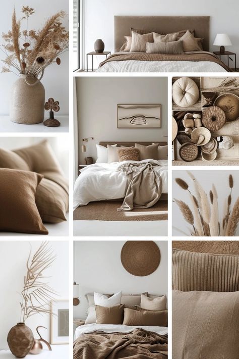 23 Brown And Cream Bedroom Ideas You'll Want To Recreate Light Brown And White Bedroom Ideas, Brown Decor Bedroom, White And Brown Bedroom Aesthetic, Neutral Brown Bedroom, Light Brown Bedroom Ideas, Cream Walls Bedroom, Taupe And White Bedroom, Cream Bedroom Aesthetic, Neutral Bedroom Decor Earth Tones