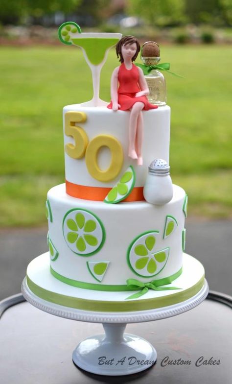 Margaritas! - Cake by Elisabeth Palatiello Margarita Cake Design Birthday, Tequila Themed Cake, Margarita Theme Cake, Margarita Shaped Cake, Margaritaville Cake, Margarita Cake Design, New Year Cake Designs, Tequila Cake, Margarita Cake